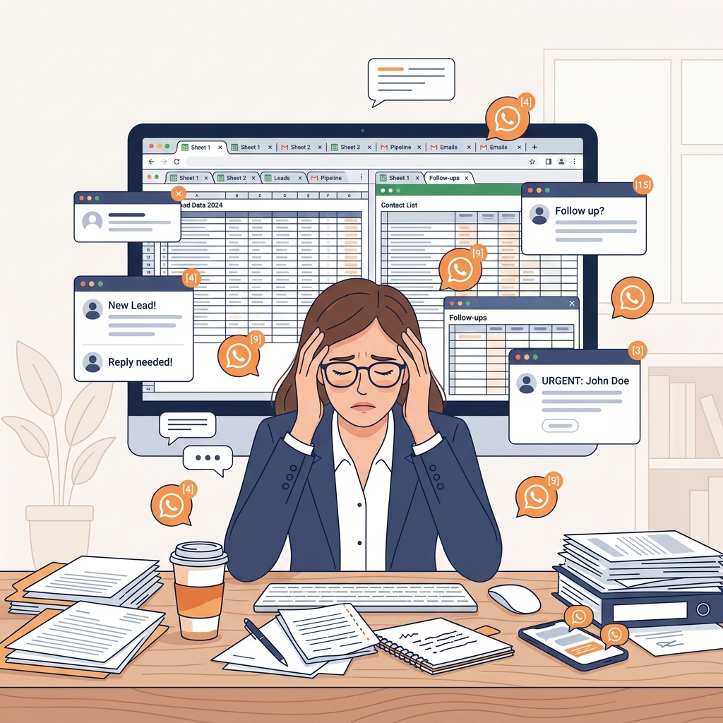 Frustração com gestão manual de leads